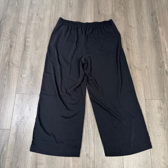 Madewell Pull-On Straight Pants WMNS XXL Black Crepe Drapey Straight Leg Stretch - Picture 6 of 8